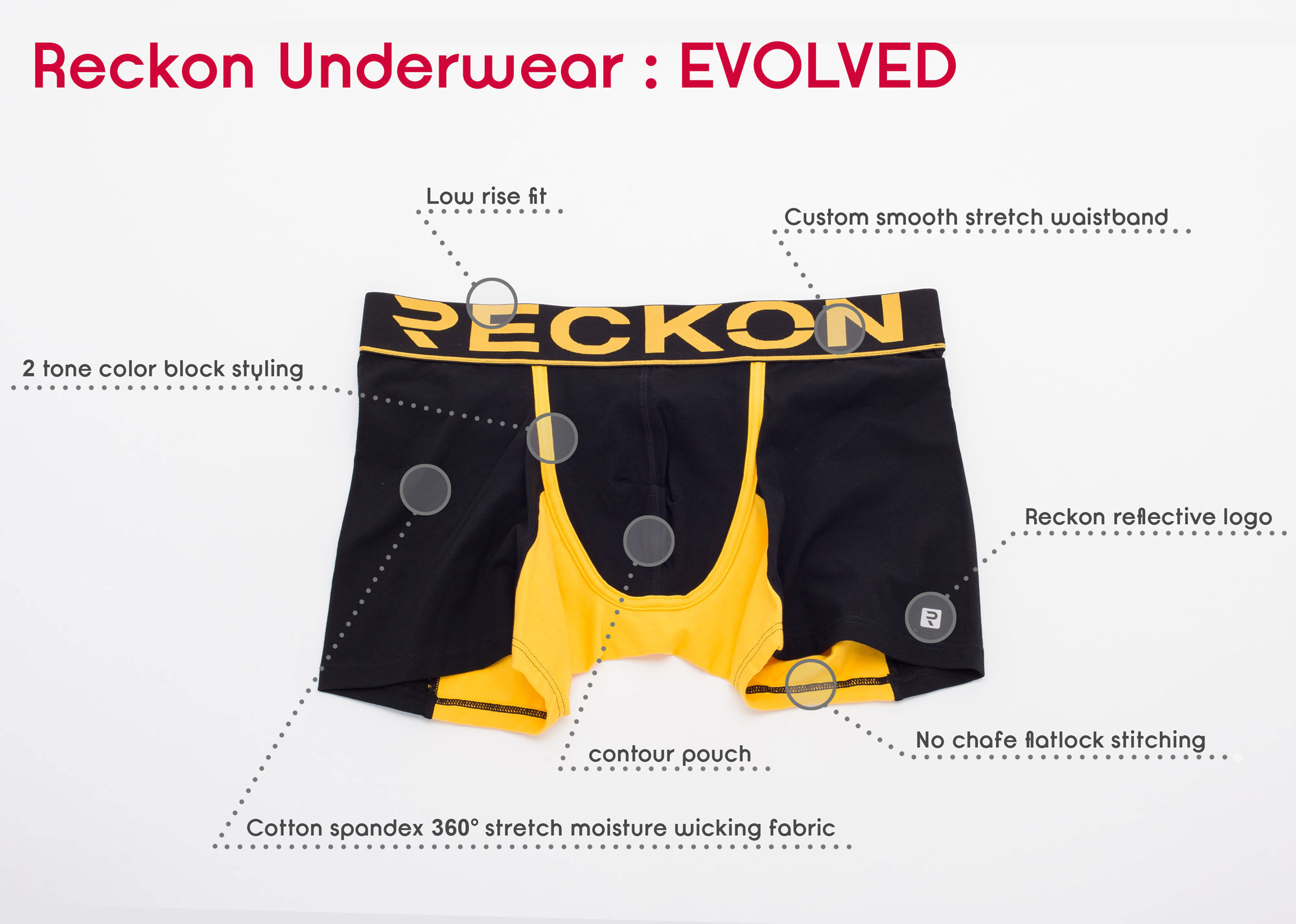 reckon mens pouch short boxer briefs underwear